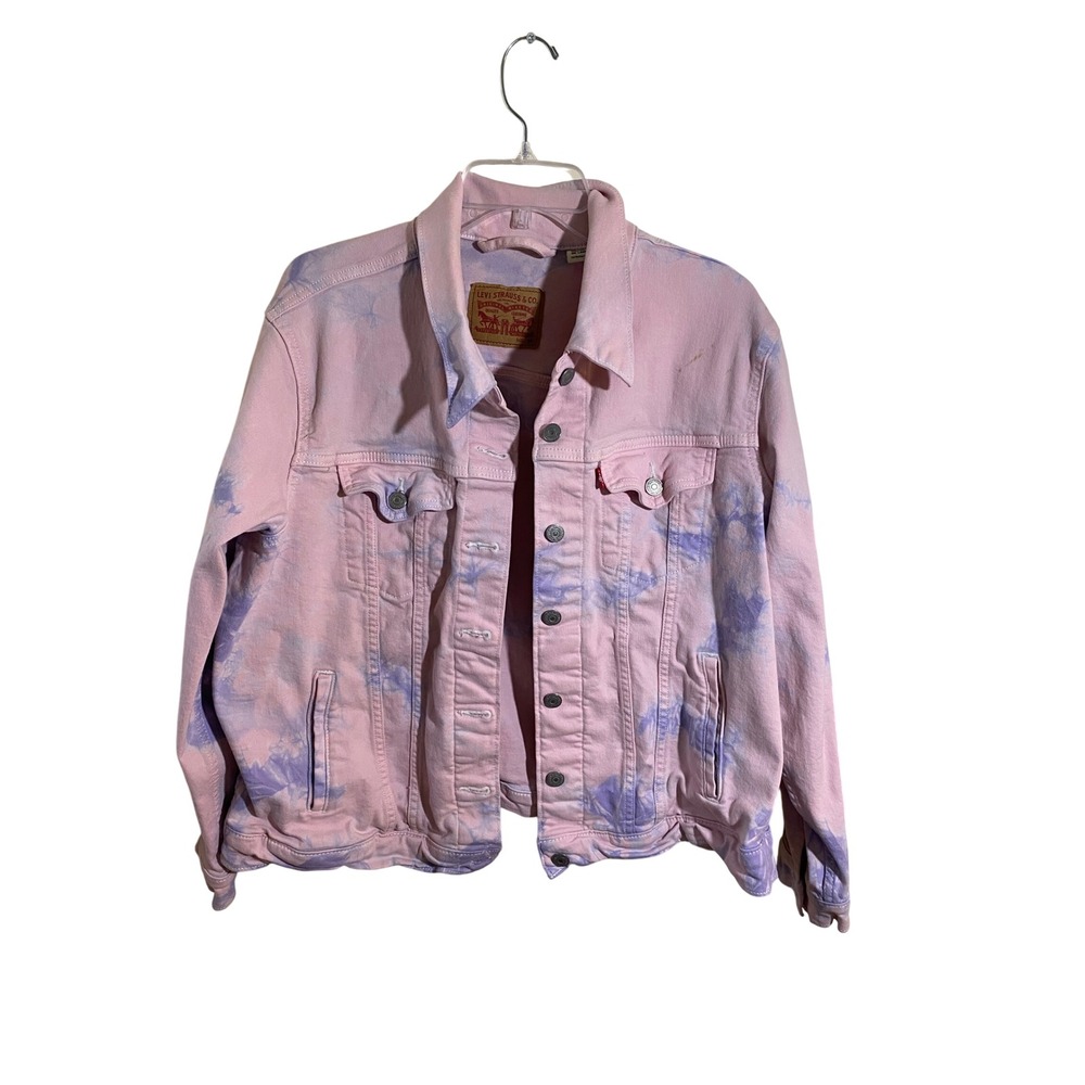 Levis Womens EX Boyfriend Tie Dye Original Trucker Denim Jacket Size 1X Plus